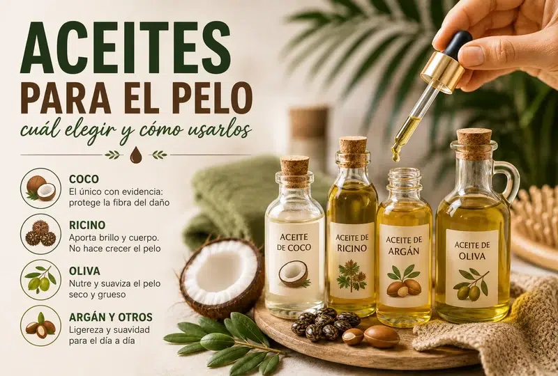 Aceites vegetales para el cuidado del cabello