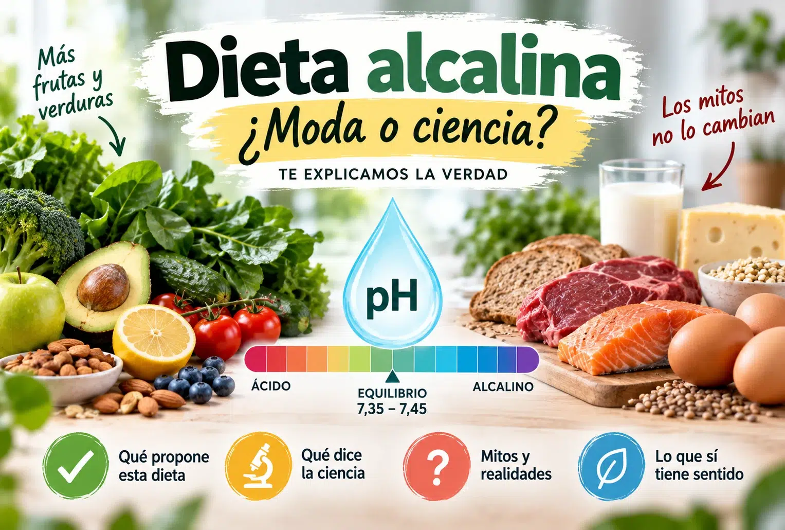 Dieta alcalina: alimentos, escala de pH y explicación de sus mitos según la ciencia