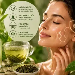 Té verde para la piel: qué hace de verdad y qué no