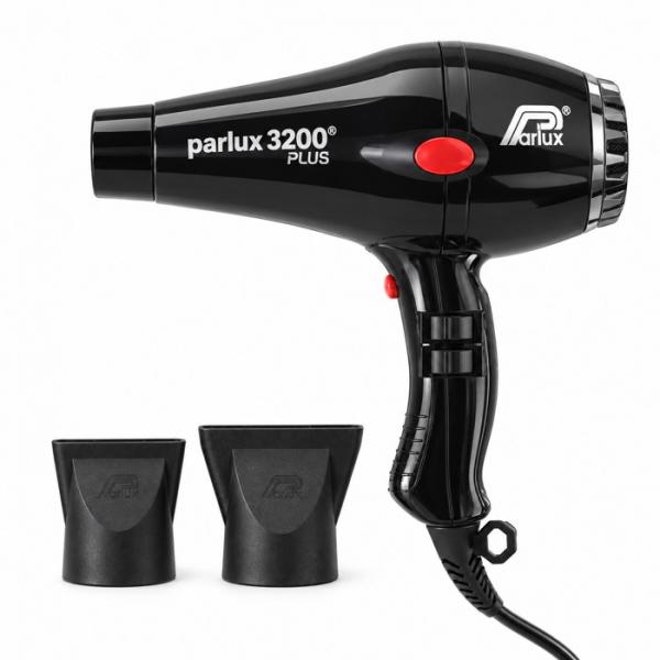Parlux 3200 Plus negro con sus dos boquillas incluidas