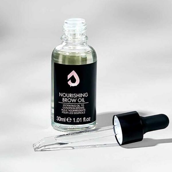 Aceite nutritivo de cejas PBS 30 ml: frasco abierto y gotero